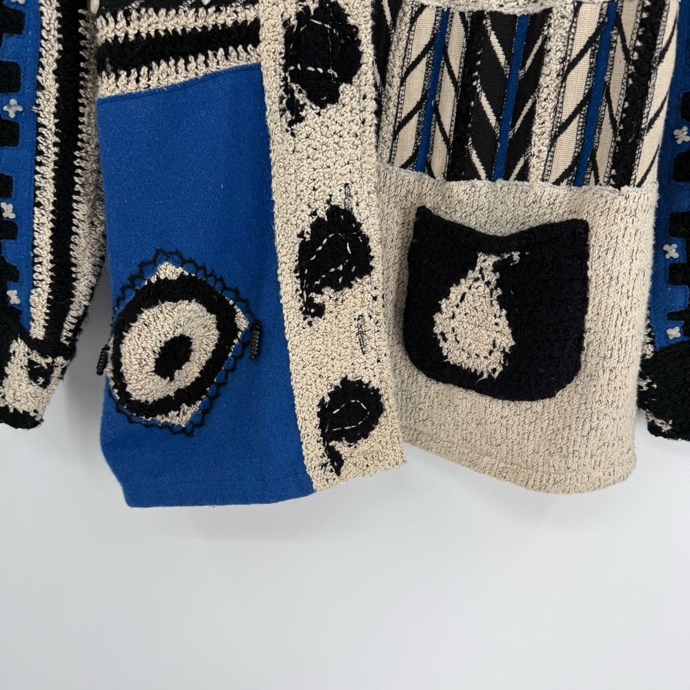 Sandy Starkman Women’s Patchwork Jacket Blue Butt… - image 3